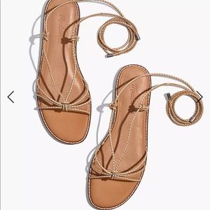 NWT Madewell leather lace up Sandals 10 M